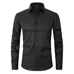 Camisa de Vestir Casual para Hombre, Mezcla de Seda y Algodón, Cuello Mao, Tela Satén, Económica, Se Aceptan Pedidos al por Mayor - Product Image 6