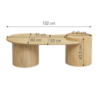 Table basse Silas en bois de manguier moderne pour salon