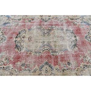 Alfombra Kilim Tradicional Turca Hecha a Mano, Ecológica, Rectangular, 6.5 x 9.4 pies, Roja Beige, Lana y Látex, Diseño de Patchwork de 10 mm - Product Image 5