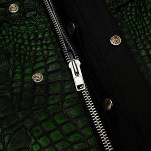 Chaleco de Cuero de Cocodrilo Personalizado para Motocicleta, Chalecos de Cuero Norteamericanos de Alta Calidad - Product Image 5