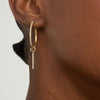 Single Pav Diamond Bar <b>Hoop</b> <b>Earring</b> Fashionable Ear <b>Charm</b> - Product Image 1