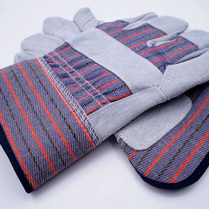 Guantes de construcción antideslizantes de dedo completo transpirables ligeros de alta resistencia Rigger cuero dividido de vaca resistente al calor Industrial - Product Image 4