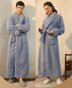 Ensemble de peignoirs gaufrés d'hôtel de luxe de qualité supérieure Couple 100% peignoirs en fibre de bambou avec longue poche et fermeture à cravate - Product Image 4