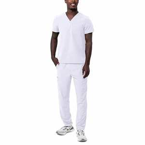 Conjunto de Uniforme Médico para Enfermeras, Fabricación OEM ODM, Blusa de Manga Corta y Pantalones, Suministro al por Mayor para Exportación - Product Image 1