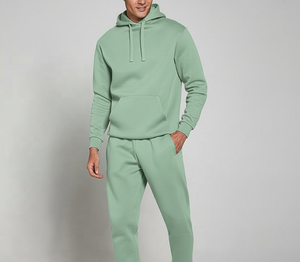 Ensemble Jogging d'Hiver Élégant |   Sweat à capuche unisexe en coton 100% uni avec couleur personnalisée |   Polaire respirante antibactérienne - Product Image 3