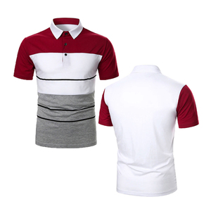 เสื้อโปโลปักโลโก้สำหรับผู้ชายเสื้อลำลองแขนสั้นผ้าสแปนเด็กซ์โพลีเอสเตอร์ฤดูร้อนสีทึบดีไซน์เรียบง่าย - Product Image 1