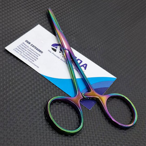 คีมสเตนเลสสตีลเคลือบไทเทเนียมสีรุ้งพร้อมตัวล็อคสำหรับถอดตะขอและควบคุมสาย - Product Image 2