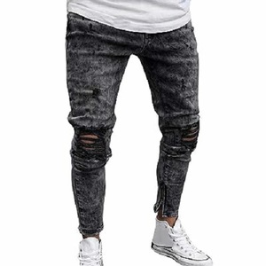 Jeans en denim pour homme de qualité supérieure, vêtements de rue décontractés, respirants, à devant plat, en tissu Oxford, coupe régulière pour homme - Product Image 6