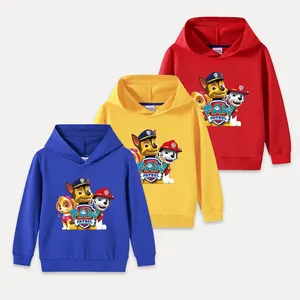 2023 baru warna-warni Musim Semi anak-anak pakaian anak laki-laki sweater dan pullover 5-6 tahun cakar patroli kartun dicetak hoodie anak-anak