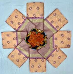 Magnifique Saree All-Pallu de style Bollywood avec bordure en jacquard exclusive en viscose riche pour Diwali Fashionharbour - Product Image 1