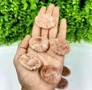 Elegant New Sunstone Natural Agate <b>Crystal</b> Worry Stone Healing Therapy Love Style Thumb Stone Gemstone Home Decoration Wholesale - Product Image 1