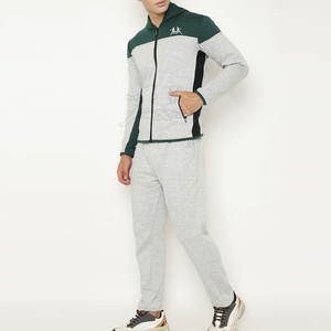 Survêtement à glissière classique avec tissu polaire doux et ajustement confortable pour une tenue décontractée quotidienne Survêtement à fermeture éclair à la mode - Product Image 3