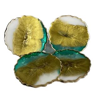 Sous-verre décoratif en résine époxy pour thé et café Taille et couleur personnalisées Sous-verre en résine époxy de qualité supérieure pour thé et café Tapis et tampons décoratifs - Product Image 1