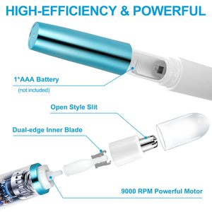 Tondeuse compacte portable pour poils du nez et des oreilles pour femmes, polyvalente, étanche, facile à nettoyer, fonctionne sur piles, pour la maison et la voiture, en plastique - Product Image 6