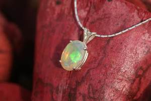 Ethiopian Opal Stone Pendant 925 Sterling <b>Silver</b> Charm Fine <b>Silver</b> Jewelry Fashion Jewelry Women Girls Charm Pendant - Product Image 3