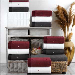 Hobby Lubow 50x90 Juego de toallas de 6 piezas Blanco Lila Bordado Juegos de toallas de baño Hobby Lubow Love Collection - Product Image 2