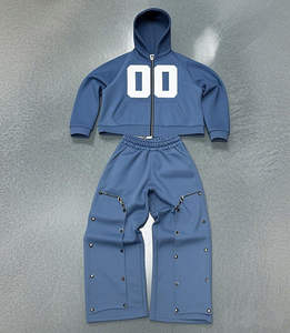 Ensembles de pantalons de survêtement évasés surdimensionnés et sweat à capuche de haute qualité - Product Image 2