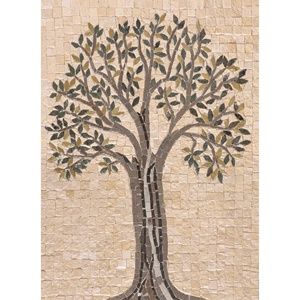 Olive Tree Mural Brick Wall Imitation Ceramic Backsplash Tile <b>Mosaic</b> Handmade Interior Wall Outdoor Use 10mm Thick Villa Bedroom - Product Image 1