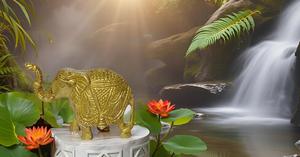 Brass thân cây lên voi bức tượng showpiece kim loại bức tượng may mắn trang trí nội thất Quà Tặng item - Product Image 2