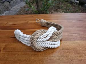 Cortinas Corbata Doble Cuerda. Cuerda de algodón y yute. Espalda de corbata de cortina. Nudo Cuadrado Doble - Product Image 4