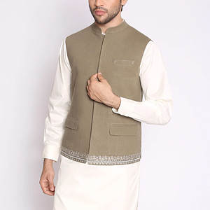 Gilet grande taille de qualité supérieure pour homme, coupe ajustée, sans manches, en toile respirante, vêtements d'extérieur à la mode pour les mariages d'automne - Product Image 3