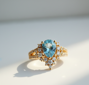 925 Silver Blue Topaz <b>Ring</b> <b>Unique</b> Design Jewelry for Women <b>Engagement</b> Wedding and Party Occasions At factory Price - Product Image 2