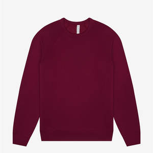 Sudadera de cuello redondo de color rojo oscuro, talla mediana, raglán, invierno, estilo holgado, sudadera unisex - Product Image 1