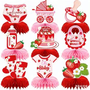 Strawberry Baby Theme Party Decor <b>Honeycomb</b> Centerpiece Tabletop <b>Decoration</b> for Birthday Scene Setup - Product Image 1