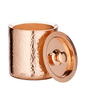 Cubo de hielo de cobre y acero con acabado rústico antiguo, accesorios de barra con acabado antiguo de acero inoxidable, cubo de hielo con acabado de cobre - Product Image 6