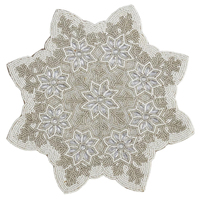 Napperon de table moderne de luxe exquis, perlé, 12x12 pouces, écologique, en perles de verre brodées, en polyester, couleur personnalisable