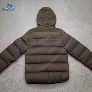 Lightweight Crew Neck Puffer <b>Jacket</b> for <b>Men</b> <b>Winter</b> Outdoor <b>Waterproof</b> Windproof Hooded Cotton Filled Front Logo - Product Image 5