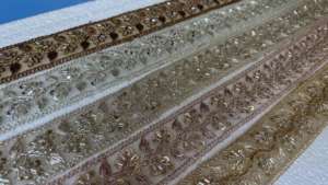 Hand Embroidered <b>Beaded</b> Lace <b>Trim</b> Luxury Eco-Friendly for Saree Blouse Bridal Wear Garments Dupatta Borders Decorative Sewing - Product Image 3