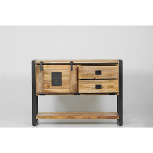 Armoire industrielle contemporaine en fer pour le salon en bois MANGO et 2 tiroirs 1 porte coulissante pour la maison et l'hôtel - Product Image 1