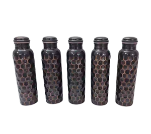 Bouteille de cuivre martelé fini bouteille d'eau en plein air pour Camping voyage sport ustensiles de cuisine sur le prix bon marché de l'Inde - Product Image 6