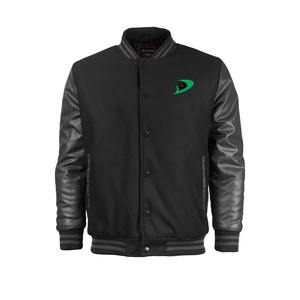 Chaqueta de invierno 2023 con letras de lana de alta calidad para hombres con logotipo frontal y mangas de cuero - Product Image 6