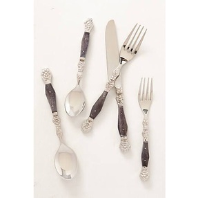 ชุดช้อนส้อมรับประทานอาหารที่บ้านแบบพรีเมี่ยมสีทองหรูหราชุดเครื่องใช้บนโต๊ะอาหารสุดหรูทนทาน - Product Image 3