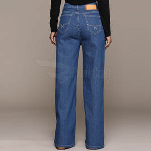 Offre Spéciale Pantalon en jean taille moyenne pour femmes personnalisé avec design avant plat Street Wear pour la saison de printemps marque privée - Product Image 3