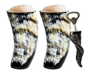 แก้วทรงแตรสำหรับดื่มรูปควายไวกิ้งแกะสลักด้วยมือทำจากแก้วคุณภาพระดับพรีเมียม - Product Image 3