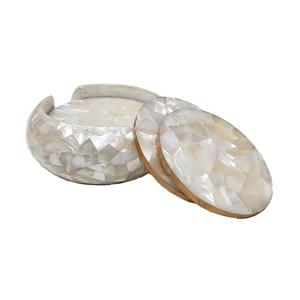 Plateaux de service en nacre de qualité supérieure de haute qualité avec caboteur Set Hotels & Restaurant à Hannan Handicrafts India - Product Image 4