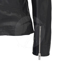 Chaqueta de Invierno para Mujer, de Cuero Genuino, Cuello Alto, Tejida y Transpirable, de Alta Calidad, al por Mayor