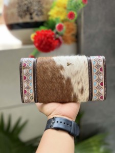 Cartera de mano con hermoso diseño, elegante Cartera de cuero de piel de vaca, carteras de cuero de moda occidental con usos múltiples - Product Image 4
