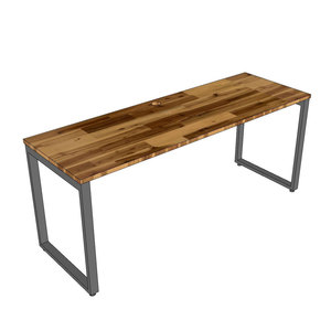 HBRT085 180x60cm Acacia Wood <b>Computer</b> <b>Desk</b> with Iron Legs Rectangular Design Assembly Required - Product Image 3