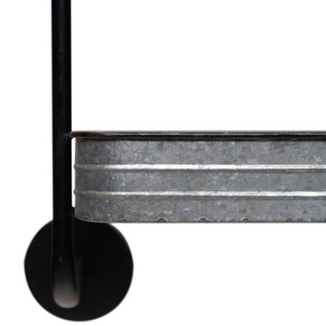 Industrial iron and galvanized metal <b>wall</b> shelf with three tiers <b>for</b> rustic storage stylish display and farmhouse home decor - Product Image 6