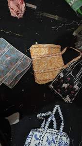 Sac fourre-tout Kantha matelassé à la main en coton recyclé avec motif géométrique, léger, pliable, en tissu ethnique, avec poignée en corde - Product Image 3