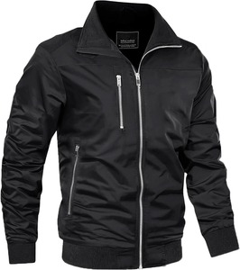Fashion Autumn Unisex Bomber Jacket-Solid Color Casual Waterproof Eco-Friendly with Customized Color & Logo - Product Image 1