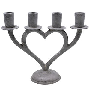 Antique Design Metal 4 Arms <b>Candle</b> Stand Grey With <b>Copper</b> Antique Aluminum <b>Candle</b> <b>Holders</b> For Living Room Decor - Product Image 6