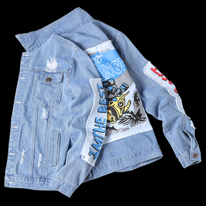 Denim Long Denim Jacket for Men's New style Factory Direct Sales Men Outdoor Plus Size Men's Jacket - Product Image 5