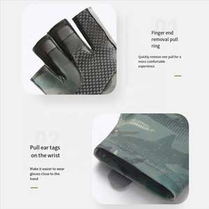 Gants de pêche demi-doigts pour hommes et femmes de haute qualité, antidérapants avec protection UV, sangle réglable, tailles personnalisées disponibles - Product Image 2