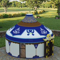 Tente de glamping de luxe quatre saisons en toile de coton + tissu Oxford PVC, type tube, installation facile, style mongol, surface de 9 à 30 m²
