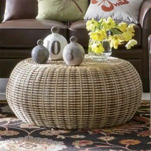 Muebles de mimbre para exteriores naturales de estilo elegante, balcón, patio, mesa de ocio y silla, mesa y silla de mimbre hechas a mano para Patio - Product Image 2